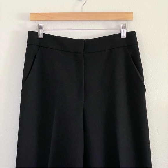 St. John Wide Leg Cropped Trouser High Waist Pant Black 6 - Picture 3 of 12